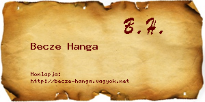 Becze Hanga névjegykártya